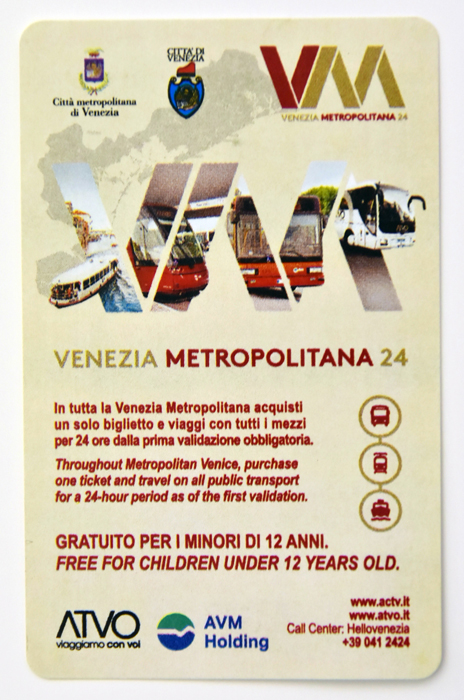 Biglietto Venezia metropolitana 24
