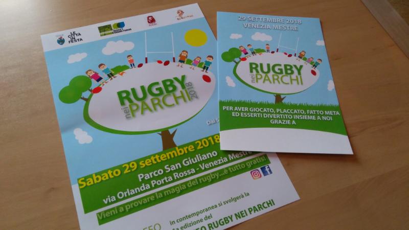 Volantini Rugby nei parchi