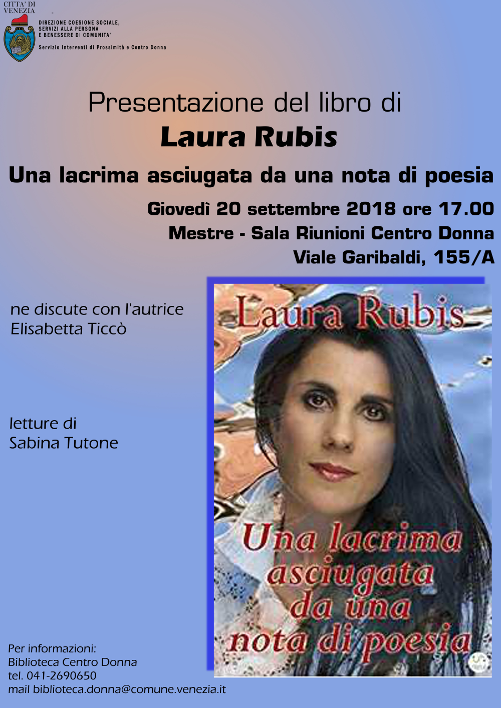 Locandina presentazione libro Laura Rubis