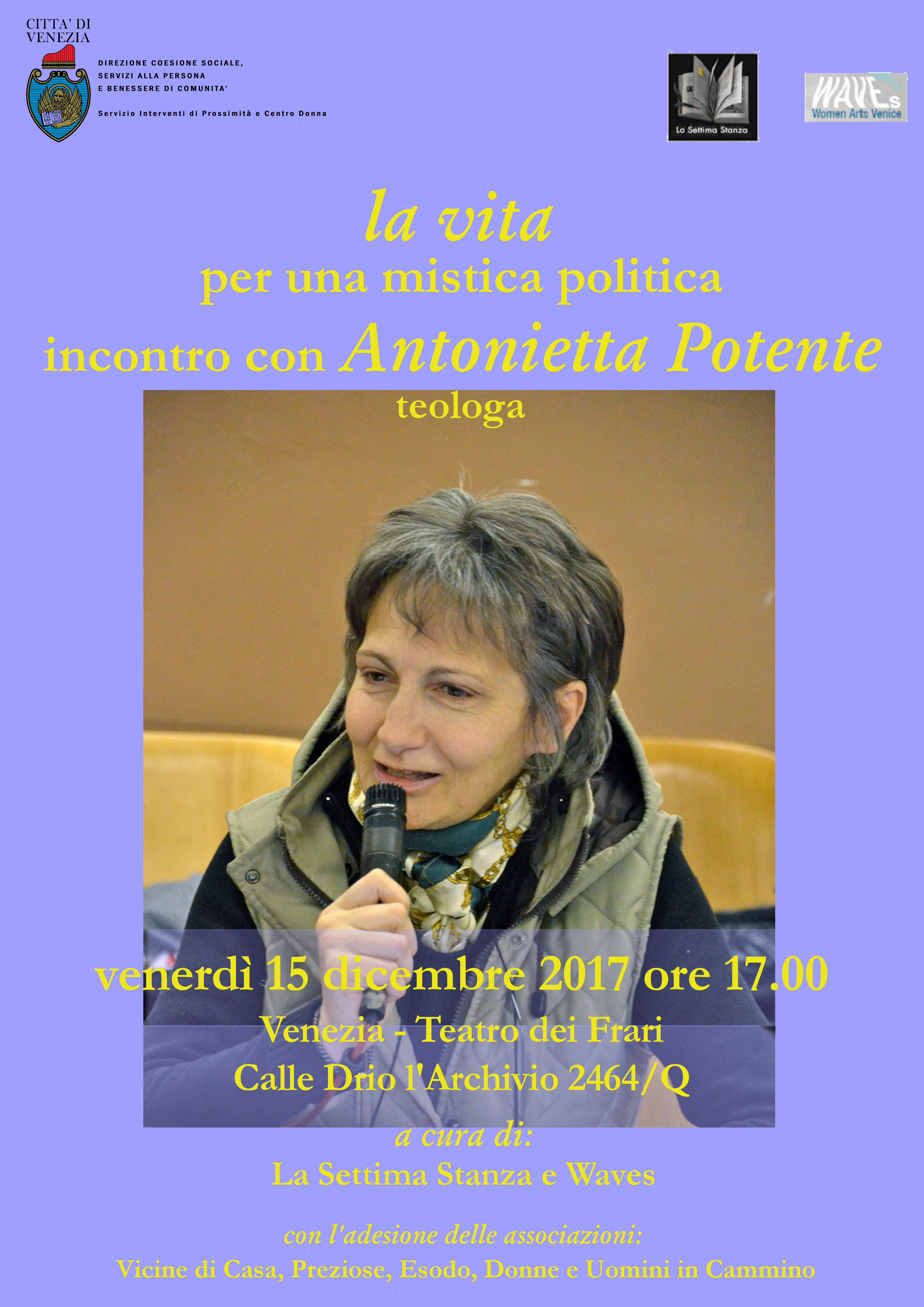 Locandina incontro con Antonietta Potente