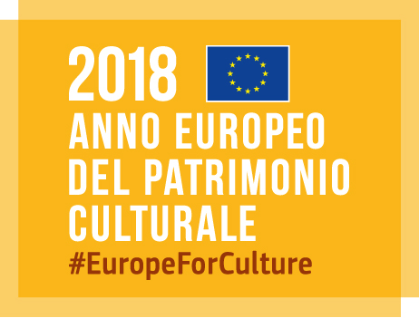 immagine gialla raffigurante logo dell'anno europeo del patrimonio culturale