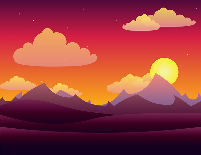 montagne al tramonto