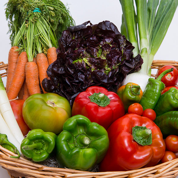 immagine di un cesto di verdura fresca