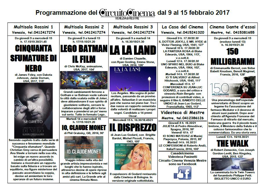 Locandina programmazione 9-15 febbraio 2017