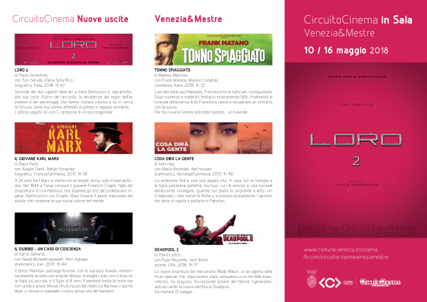 Film in programmazione dal 10 al 16 maggio 2018 A
