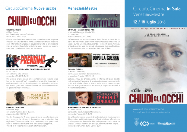 Film in programmazione dal 12 al 18 luglio 2018 A