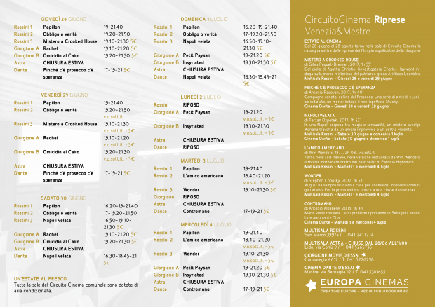 Film in programmazione dal 28 giugno al 4 luglio 2018 B