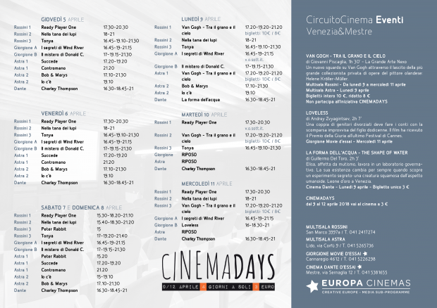 Film Circuito dal 5 all'11 aprile 2018 2