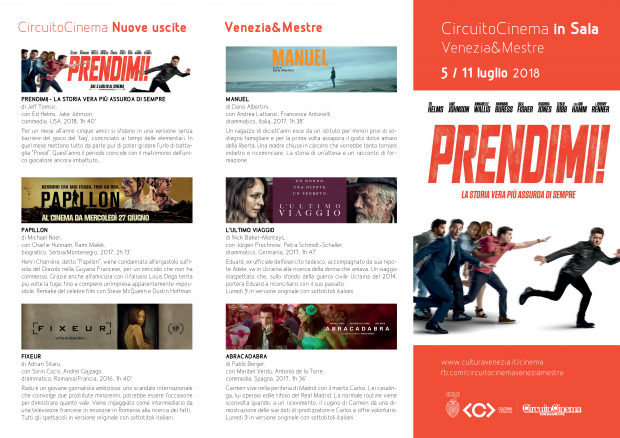 Film in programmazione dal 5 all'11 luglio 2018 A