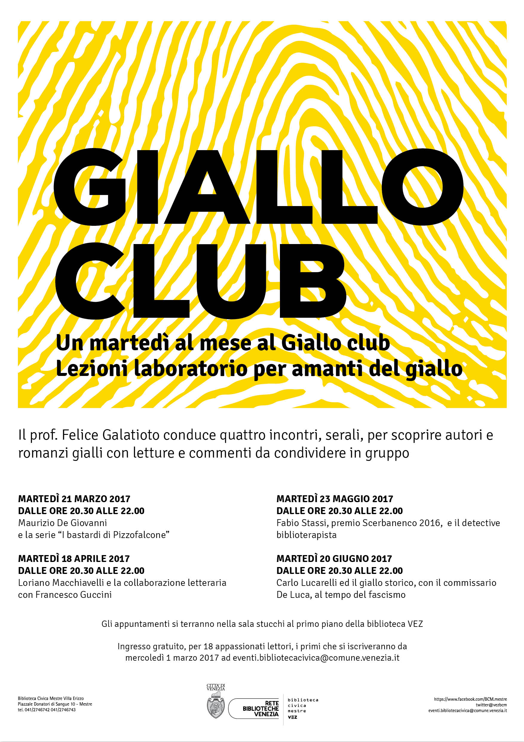 Giallo club in Vez: lezioni-laboratorio ad iscrizione obbligatoria   Comune di Venezia - Live - Le notizie di oggi e i servizi della città