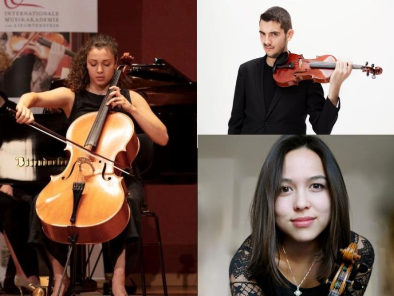 Ferdinando Trematore (violino), Claudia Do Minh Ramos (viola) e Maria Salvatori (violoncello)