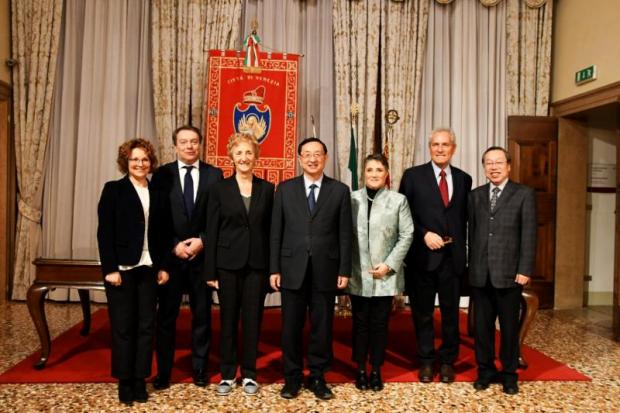 La delegazione in visita a Ca' Farsetti