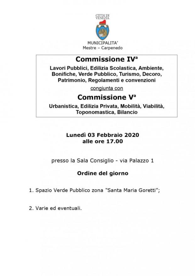 Convocazione 4' e 5' Commissione Convocazione 4' e 5' Commissione