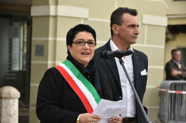 un momento dell'intervento della vicesindaco