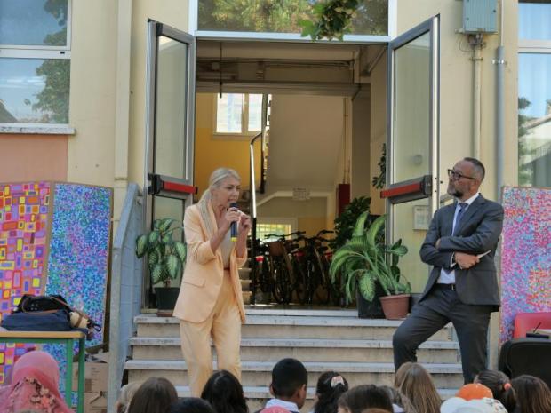 un momento dell'intervento della Besio