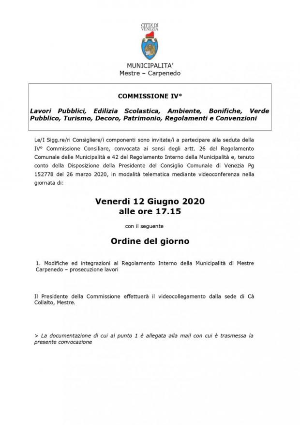 Testo convocazione