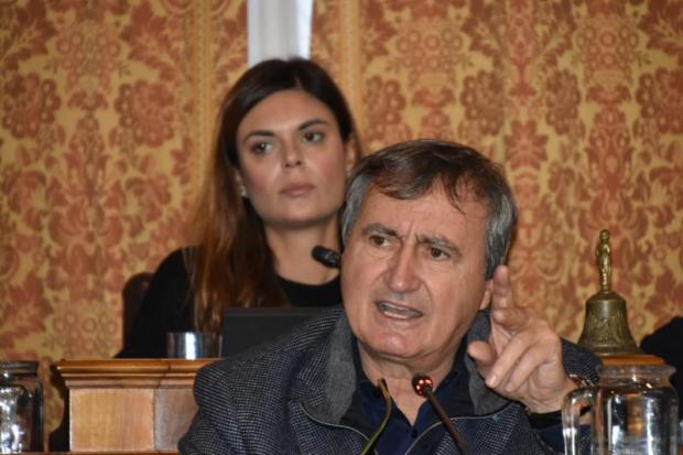 un momento dell'intervento del sindaco