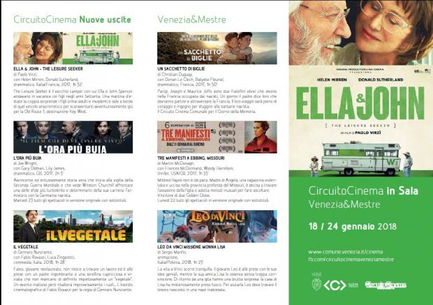 Programmazione dal 18 al 24 gennaio 2018 A