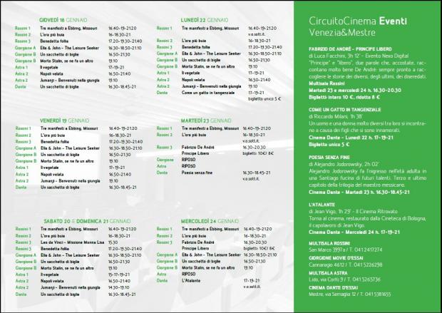 Programmazione dal 18 al 24 gennaio 2018 B