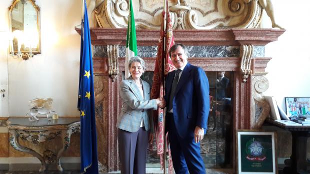 Sindaco Brugnaro e Irina Bokova