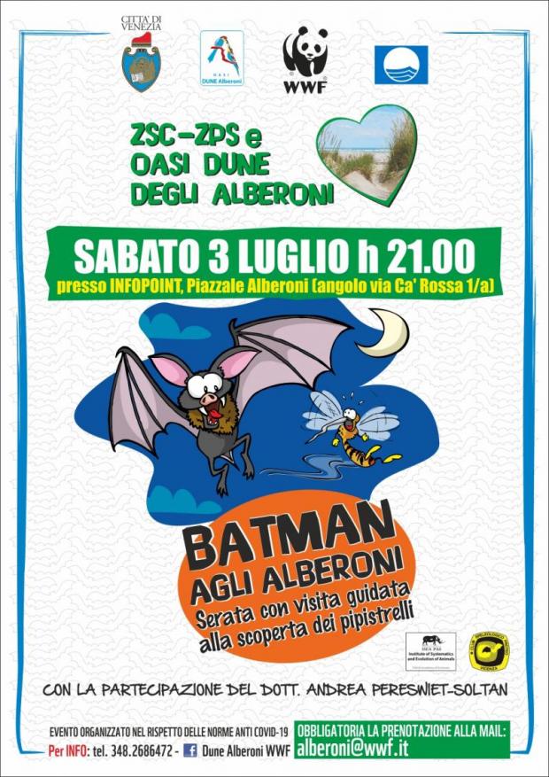 locandina evento locandina pipistrelli alberoni 3 luglio 2021