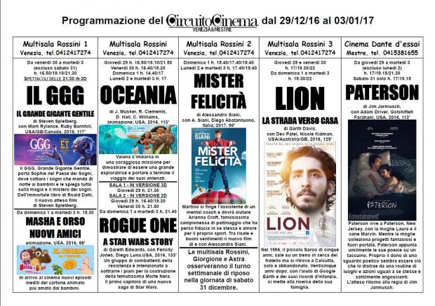 Scarica la programmazione dal 29 dicembre al 03 gennaio 2017