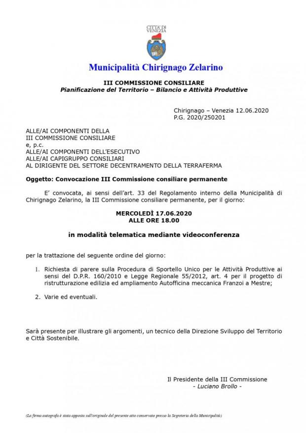 testo convocazione