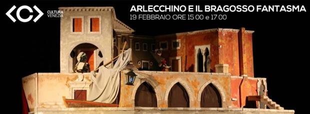 Locandina Arlecchino con palazzo in mattoni