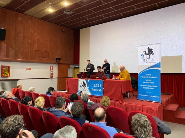 Assessore Sebastiano Costalonga Goia Si è riunita al cinema Dante di Mestre l'associazione Goia, Gruppo Organizzato Imprese Autonome.