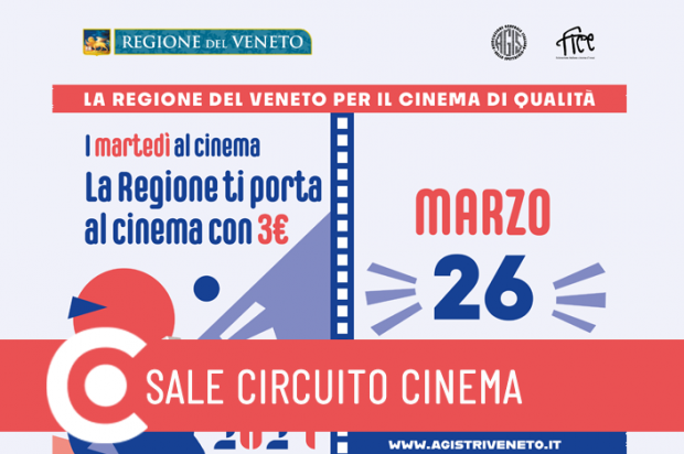 Il Comune di Venezia aderisce all’iniziativa La Regione ti porta al cinema con 3 euro: 26 marzo