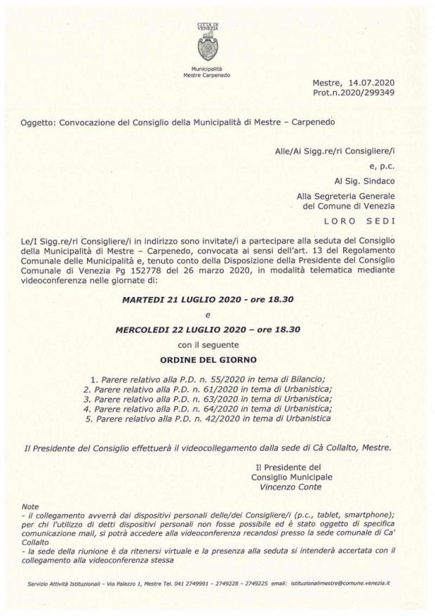 Testo convocazione