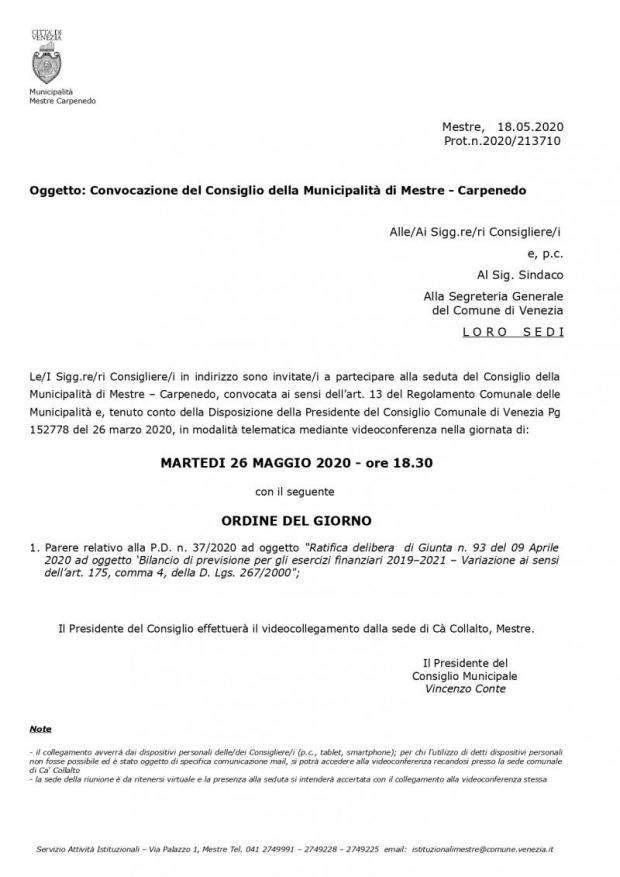 Testo convocazione