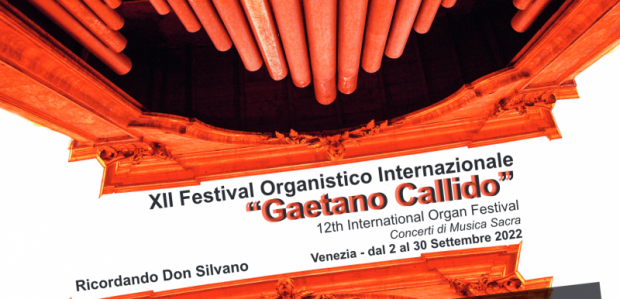 Locandina della manifestazione, con immagine di un organo a canne