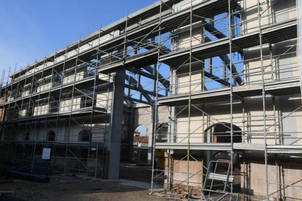 Cantiere area Ex Conterie a Murano riedificazione capanno