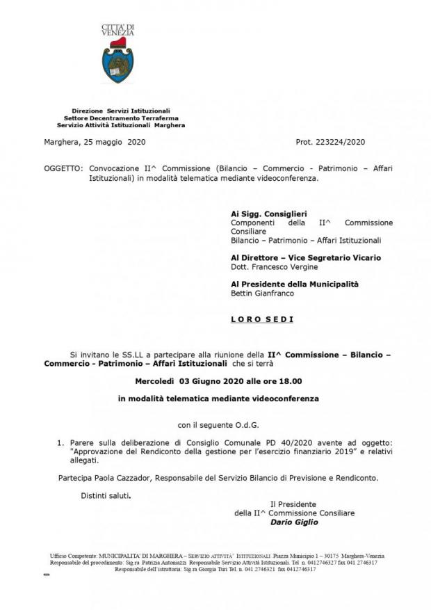 Testo Convocazione