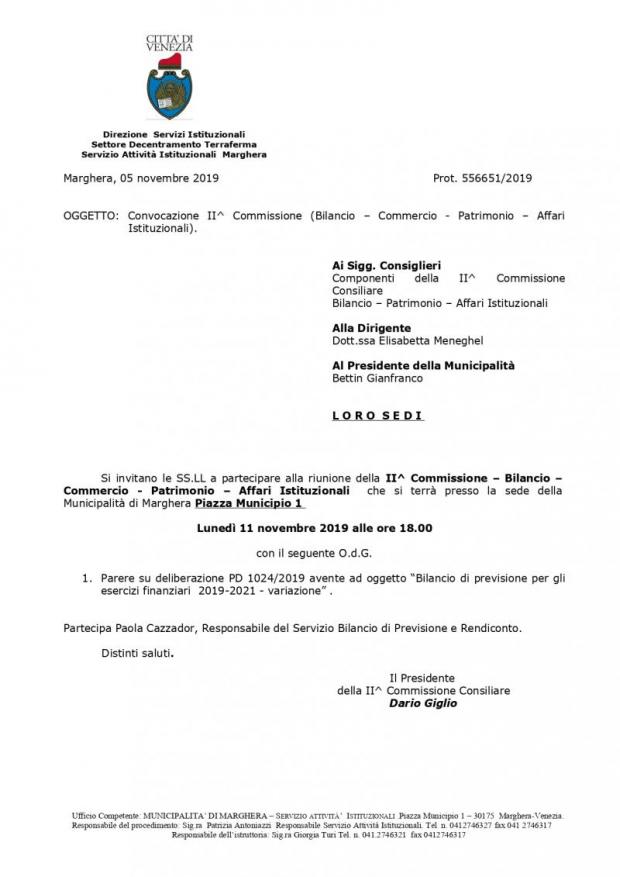 Convocazione 2' Commissione Convocazione 2' Commissione