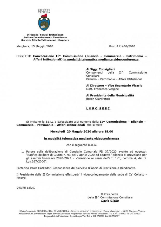 Testo convocazione