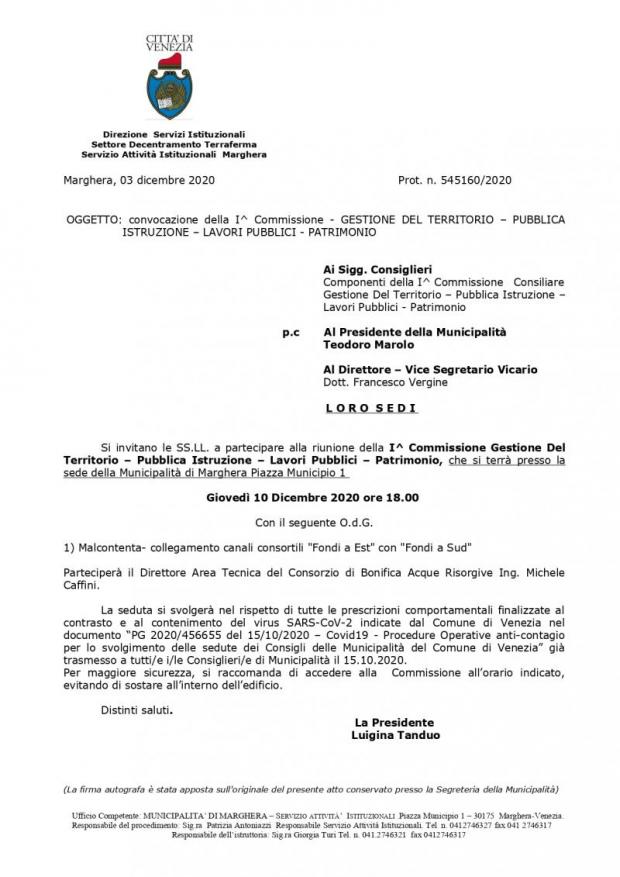 Testo Convocazione