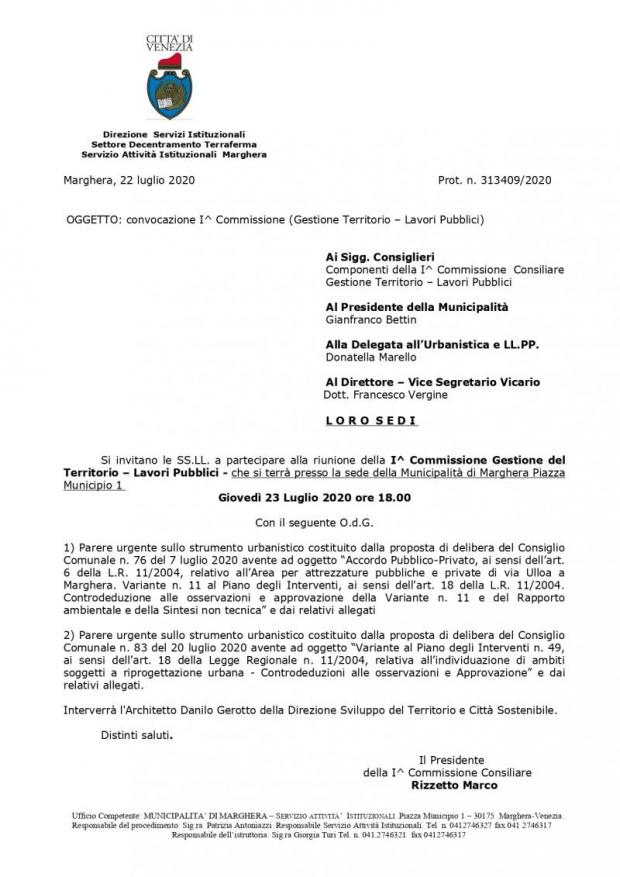 Testo convocazione