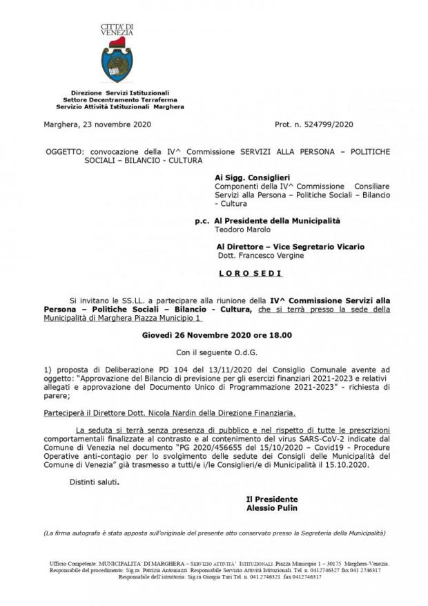 Testo Convocazione