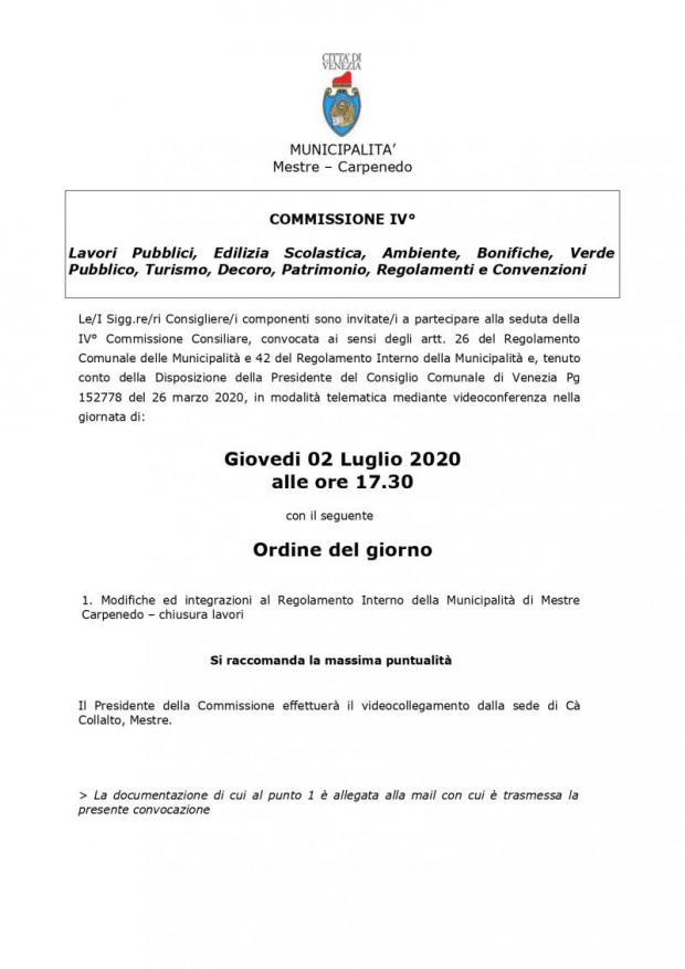 Testo convocazione