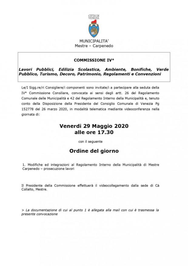 Testo Convocazione