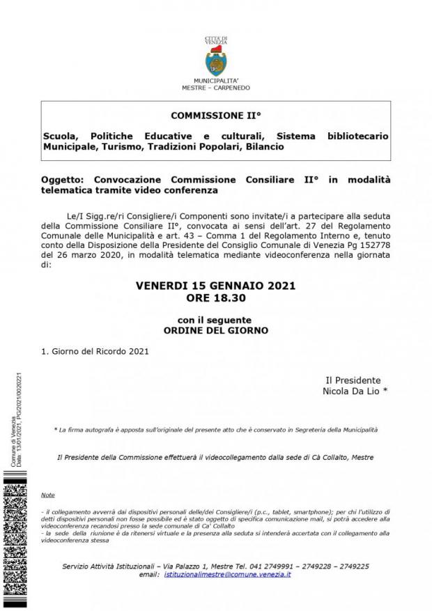 Testo Convocazione