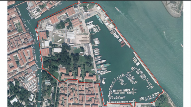 Immagine aerea dell'area interessata dagli interventi