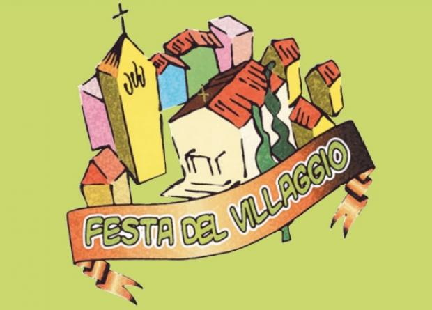 Grafica: disegno di un paesino con una chiesa. Davanti, uno striscione con il titolo dell'evento