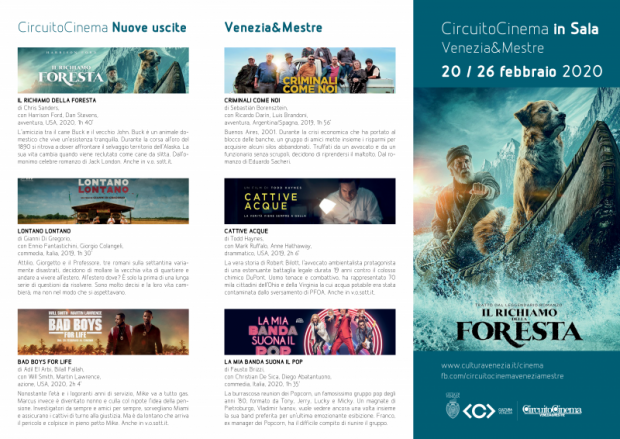 Film in programmazione dal 20 al 26 febbraio 2020