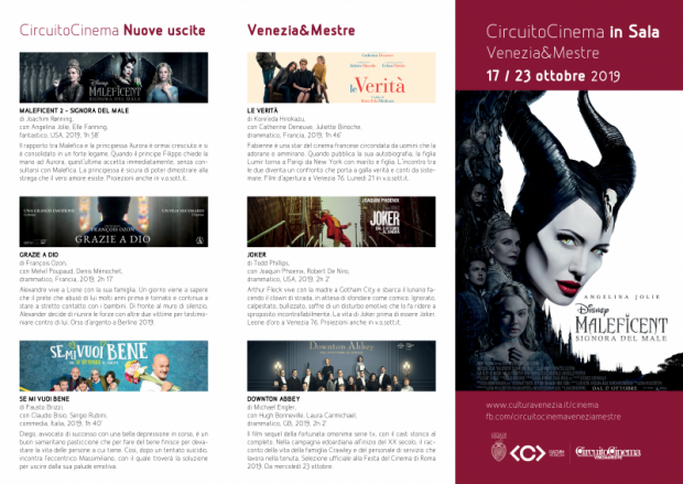 Film in programmazione dal 17 al 23 ottobre 2019
