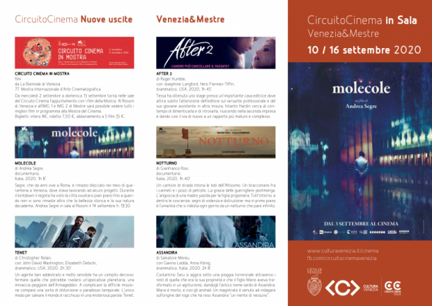 Film in programmazione dal 10 al 16 settembre 2020 A