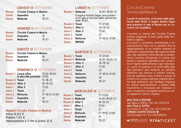 Film in programmazione dal 10 al 16 settembre 2020 B