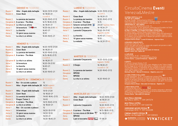 Film in programmazione dal 14 al 20 febbraio 2019 B